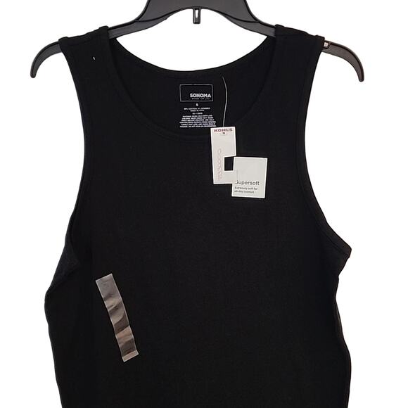 Sonoma Black Cotton Tank, NWT, Small - Picture 2 of 5
